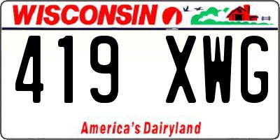 WI license plate 419XWG