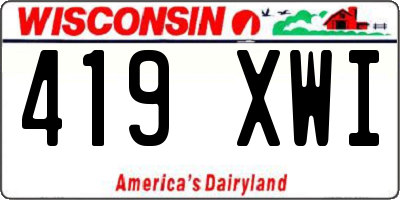 WI license plate 419XWI