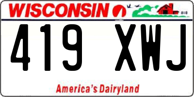 WI license plate 419XWJ