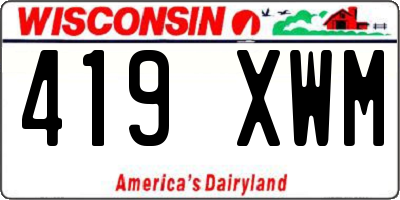 WI license plate 419XWM