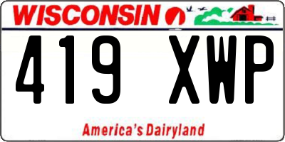 WI license plate 419XWP