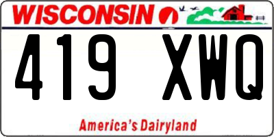 WI license plate 419XWQ