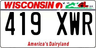 WI license plate 419XWR