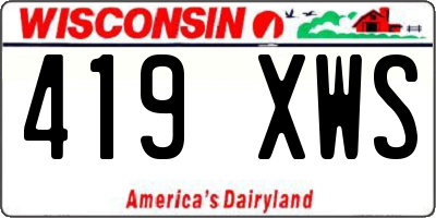 WI license plate 419XWS