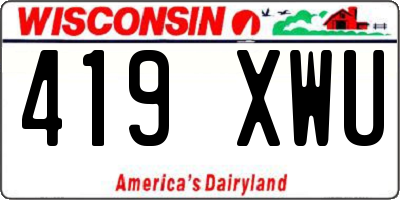 WI license plate 419XWU