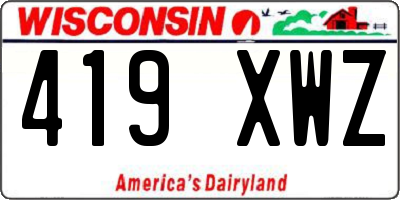 WI license plate 419XWZ