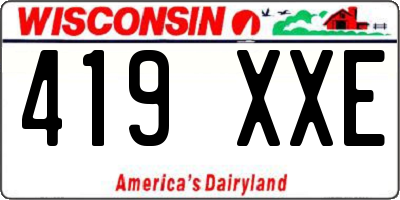 WI license plate 419XXE