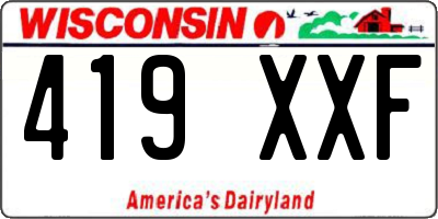 WI license plate 419XXF
