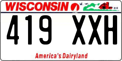 WI license plate 419XXH