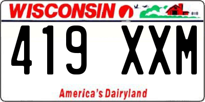 WI license plate 419XXM