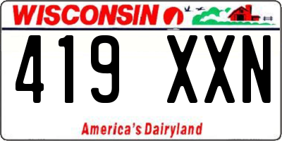 WI license plate 419XXN