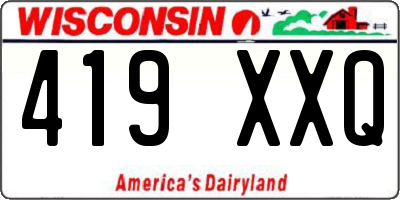 WI license plate 419XXQ