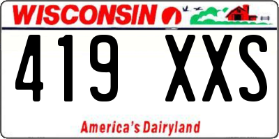WI license plate 419XXS