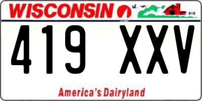 WI license plate 419XXV