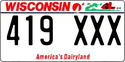 WI license plate 419XXX