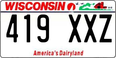 WI license plate 419XXZ