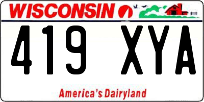 WI license plate 419XYA