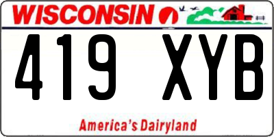 WI license plate 419XYB