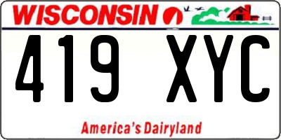 WI license plate 419XYC