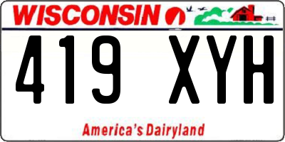 WI license plate 419XYH