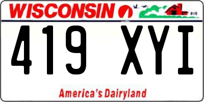 WI license plate 419XYI