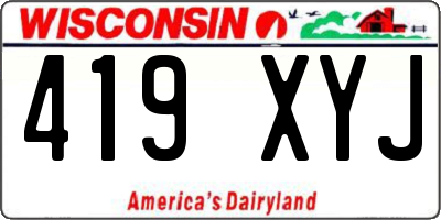 WI license plate 419XYJ
