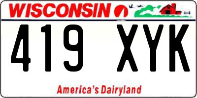 WI license plate 419XYK