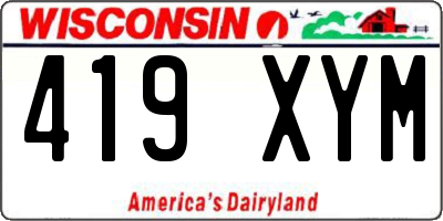 WI license plate 419XYM