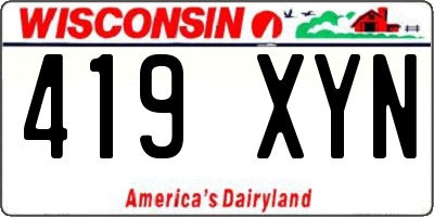 WI license plate 419XYN