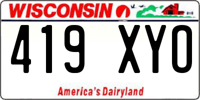 WI license plate 419XYO