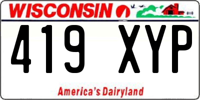 WI license plate 419XYP