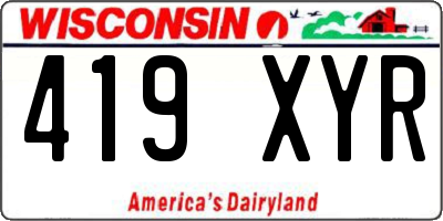 WI license plate 419XYR