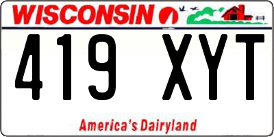 WI license plate 419XYT