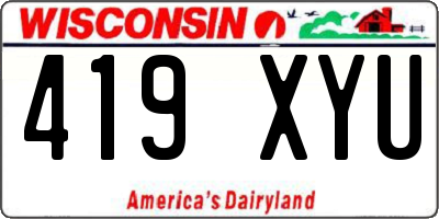 WI license plate 419XYU