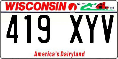 WI license plate 419XYV
