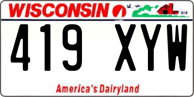 WI license plate 419XYW