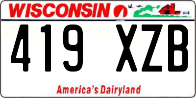 WI license plate 419XZB