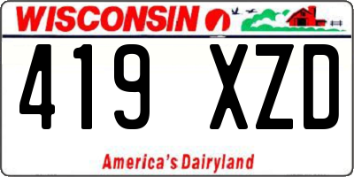 WI license plate 419XZD
