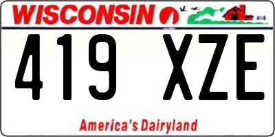WI license plate 419XZE