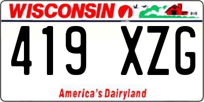 WI license plate 419XZG