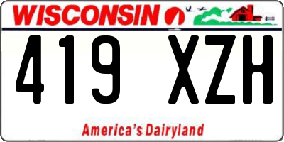 WI license plate 419XZH