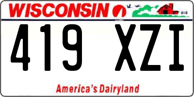 WI license plate 419XZI