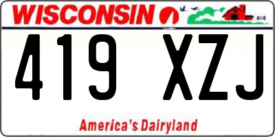 WI license plate 419XZJ