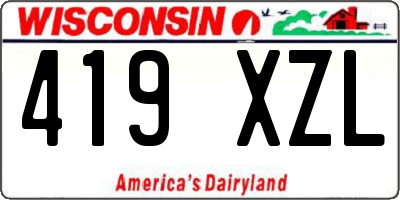 WI license plate 419XZL