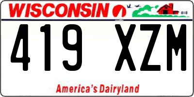 WI license plate 419XZM