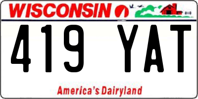 WI license plate 419YAT