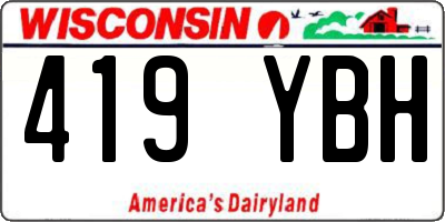 WI license plate 419YBH