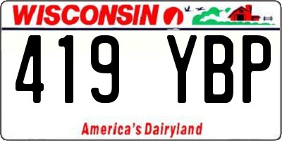 WI license plate 419YBP