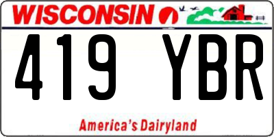 WI license plate 419YBR