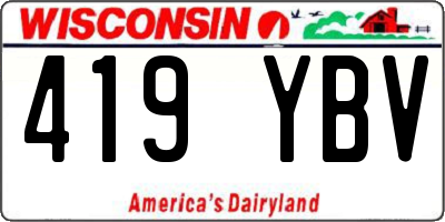 WI license plate 419YBV